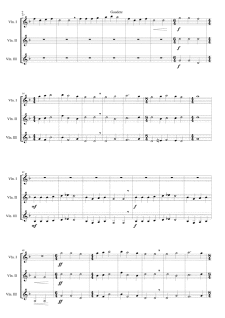Gaudete For Violin Trio Page 2