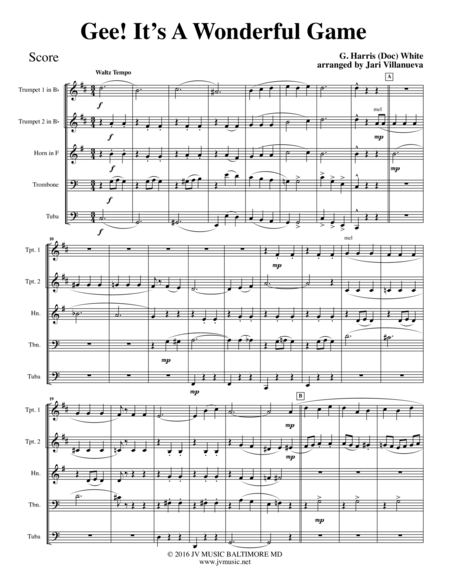 Gee Its A Wonderful Game Brass Quintet Page 2