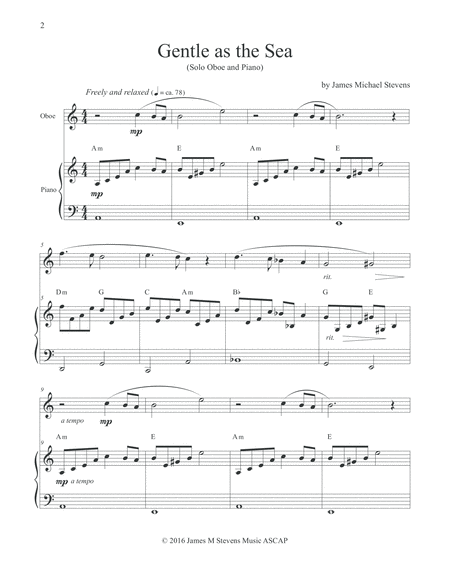 Gentle As The Sea Oboe Piano Page 2