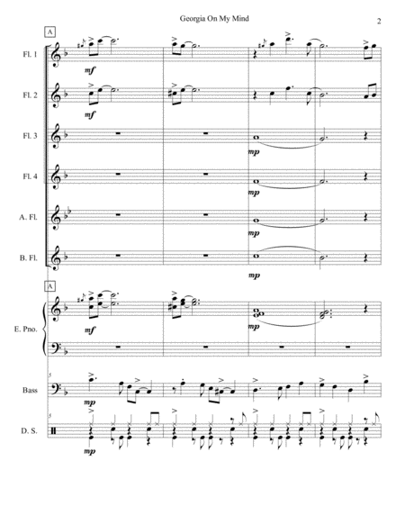 Georgia On My Mind Flute Choir Page 2
