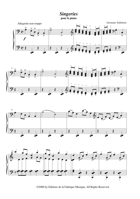 Germaine Tailleferre Singeries For Piano Page 2