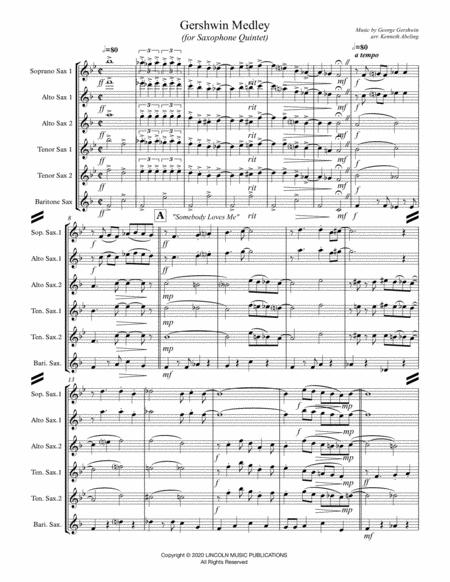 Gershwin Medley For Saxophone Quintet Sattb Or Aattb Page 2