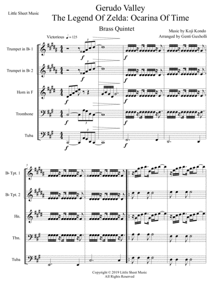 Gerudo Valley The Legend Of Zelda Ocarina Of Time Brass Quintet Page 2