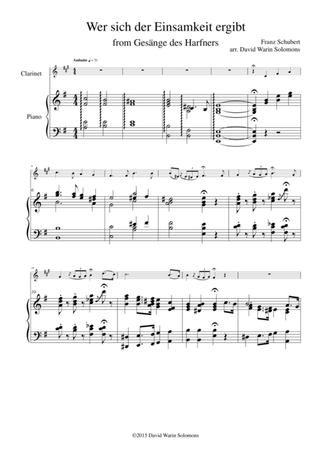 Gesnge Des Harfners Songs Of The Harpist For Clarinet And Piano Page 2