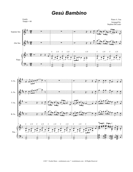 Gesu Bambino For Saxophone Quartet Page 2