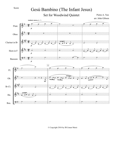 Gesu Bambino Infant Jesus For Woodwind Quintet Page 2