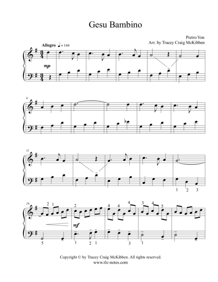 Gesu Bambino Piano Solo Page 2