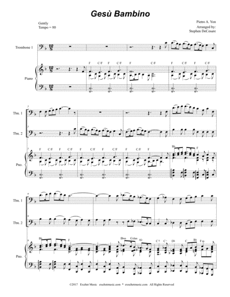 Gesu Bambino Trombone Duet Page 2