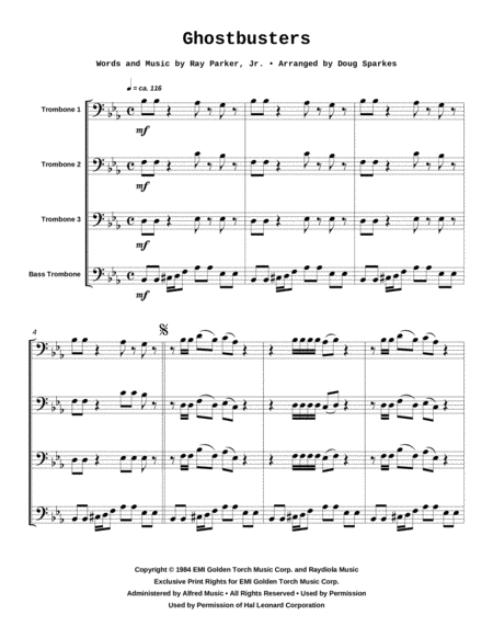 Ghostbusters For Trombone Quartet Page 2