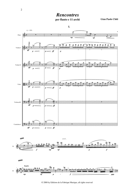 Gian Paolo Chiti Rencontres For Solo Flute And Eleven Strings Score And Solo Part Page 2