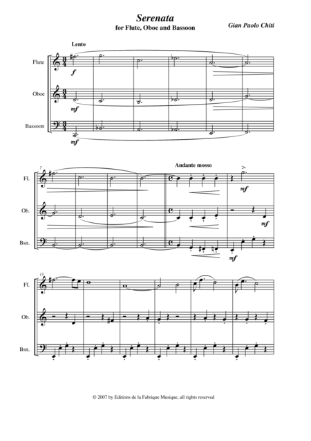 Gian Paolo Chiti Serenata For Flute Oboe And Bassoon Page 2