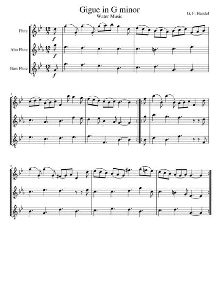 Gigue In G Minor From Water Music Flute Choir Page 2