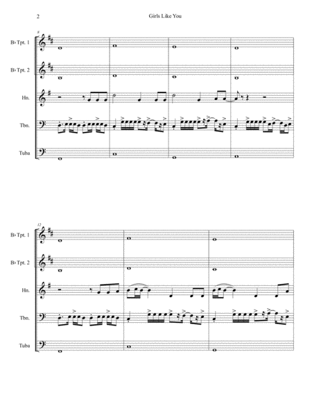 Girls Like You Brass Quintet Page 2