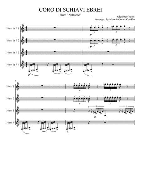 Giuseppe Verdi 1813 1901 Va Pensiero Chorus Of The Hebrew Slaves From Nabucco For Horn Quartet Page 2