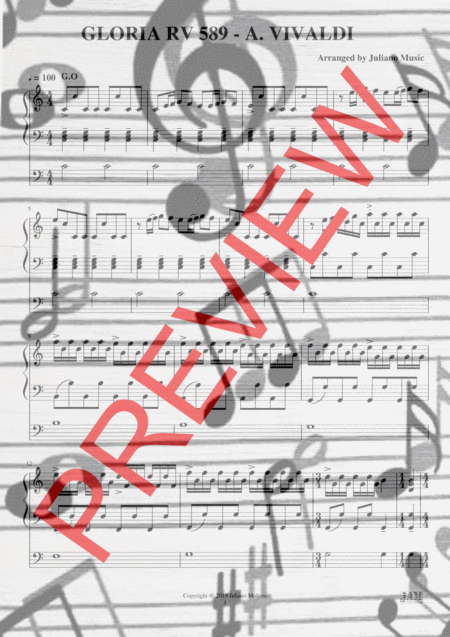 Gloria Rv 589 Easy Organ C Version A Vivaldi Page 2