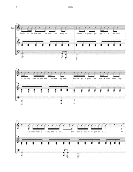 Glory Orchestration Vocal Score Page 2