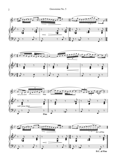 Gnossienne 5 For Violin And Piano Page 2