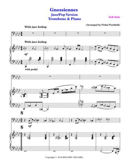 Gnossiennes For Trombone And Piano Jazz Pop Version Video Page 2