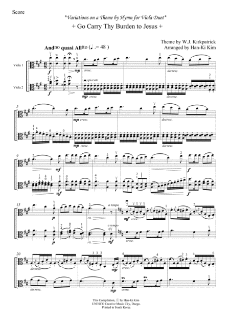 Go Carry Thy Burden To Jesus For Viola Duet Page 2