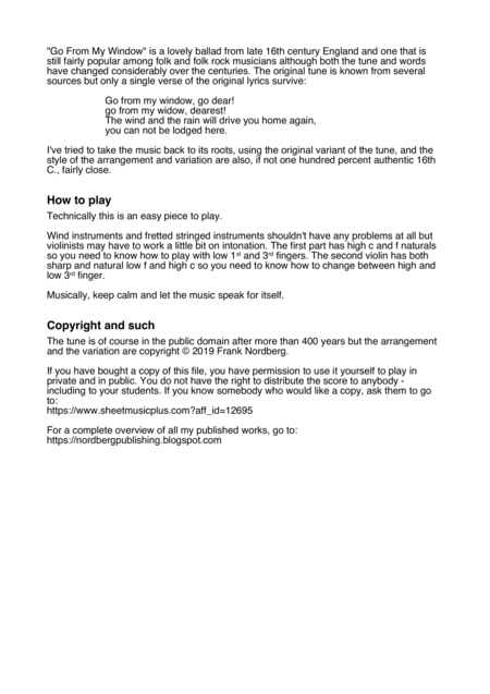 Go From My Window With Variation Two Treble Instruments Page 2