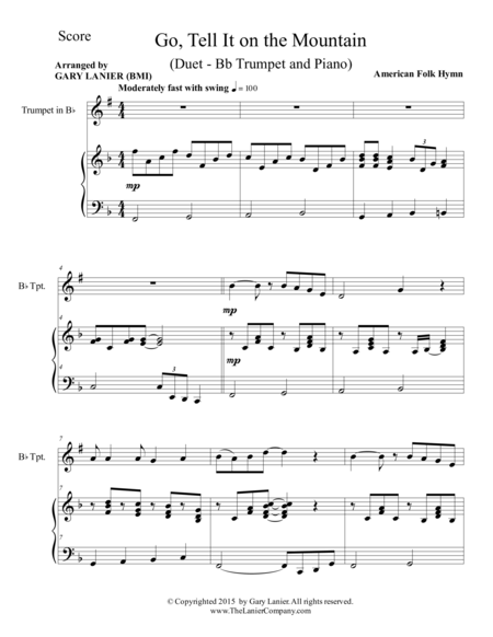 Go Tell It On The Mountain Duet Bb Trumpet And Piano Score And Parts Page 2