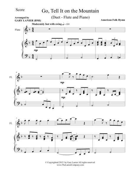 Go Tell It On The Mountain Duet Flute And Piano Score And Parts Page 2