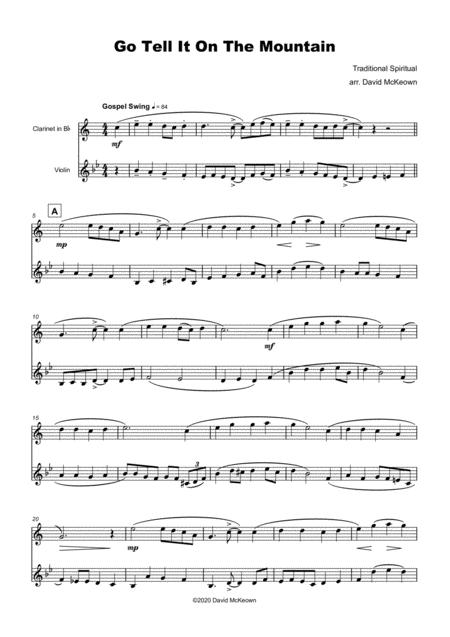 Go Tell It On The Mountain Gospel Song For Clarinet And Violin Duet Page 2