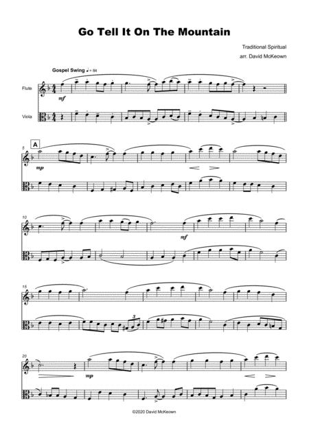 Go Tell It On The Mountain Gospel Song For Flute And Viola Duet Page 2