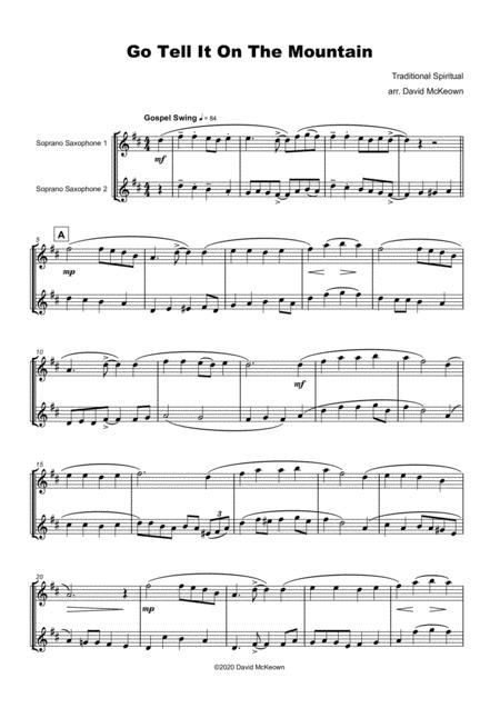 Go Tell It On The Mountain Gospel Song For Soprano Saxophone Duet Page 2
