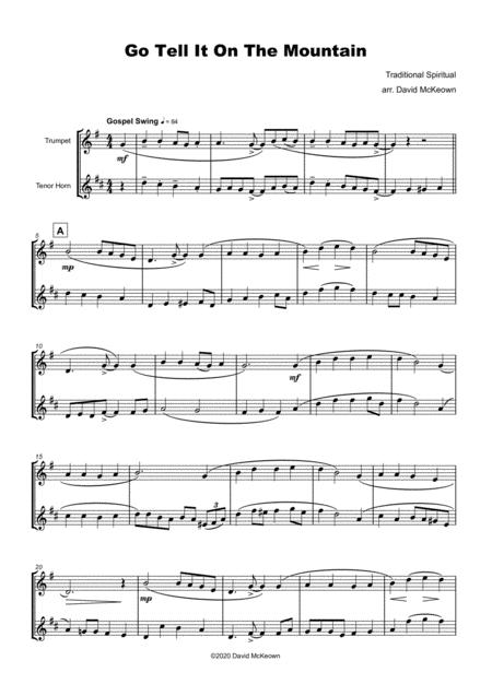 Go Tell It On The Mountain Gospel Song For Trumpet And Tenor Horn Duet Page 2