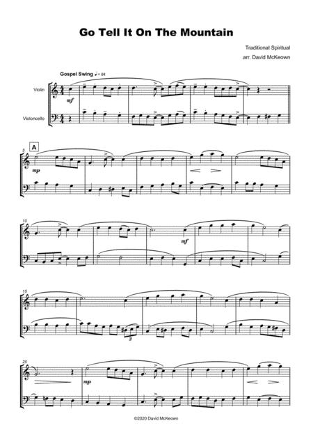 Go Tell It On The Mountain Gospel Song For Violin And Cello Duet Page 2