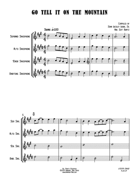 Go Tell It On The Mountain Satb Sax Quartet Page 2