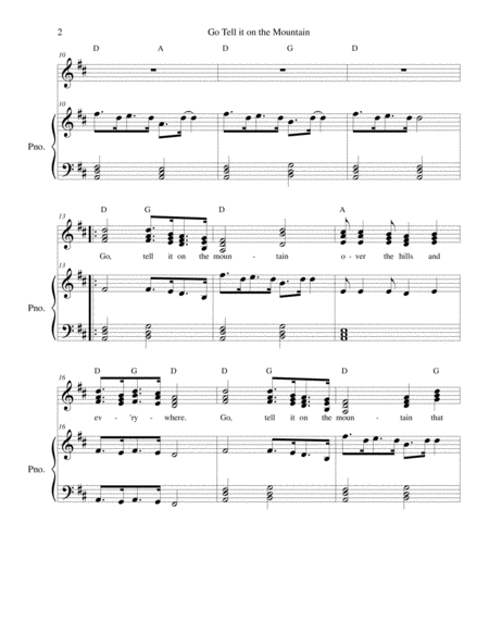 Go Tell It On The Mountain Vocal Trio And Piano Page 2