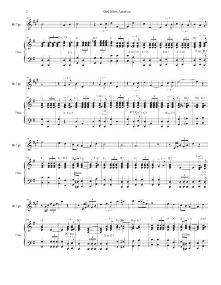 God Bless America Bb Trumpet Solo And Piano Page 2