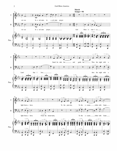 God Bless America Duet For Tenor And Bass Solo Page 2