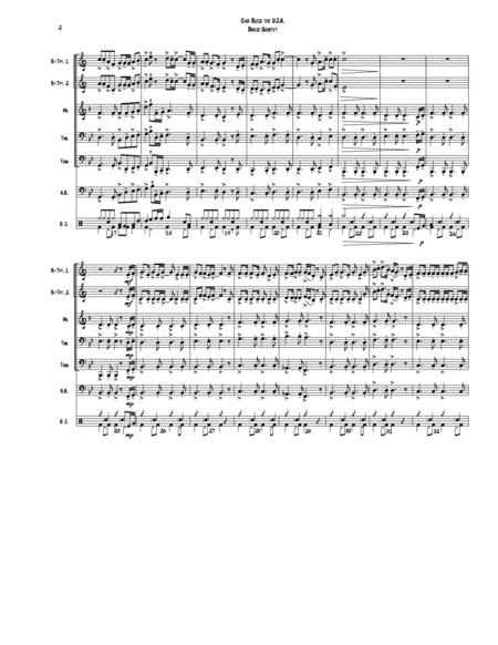 God Bless The Us A Brass Quintet With Opt Acoustic And Drum Set Intermediate Page 2