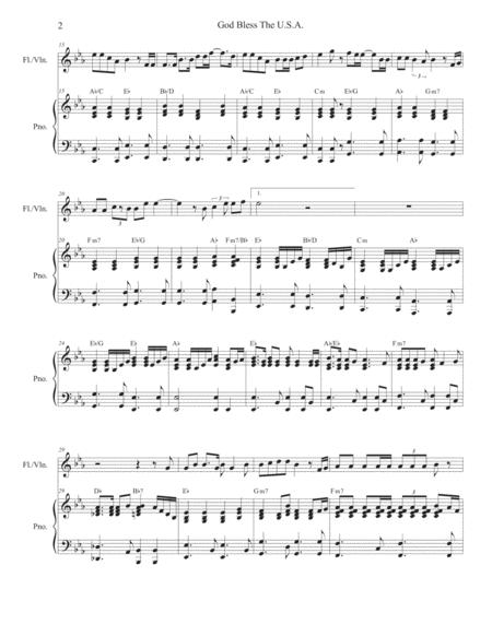 God Bless The Us A For Flute Or Violin Solo And Piano Page 2