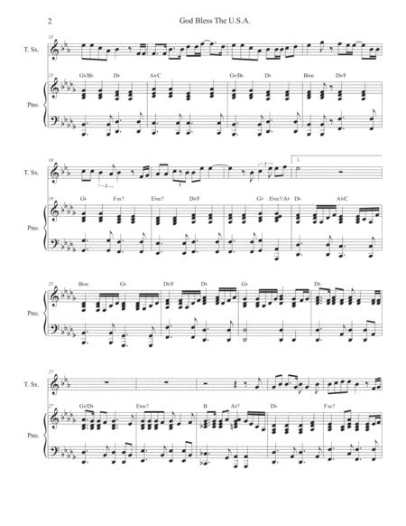 God Bless The Us A For Tenor Saxophone And Piano Page 2