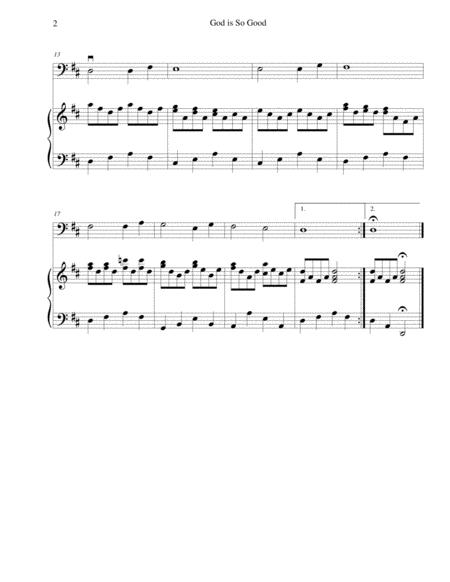 God Is So Good For Beginning String Bass And Optional Piano Accompaniment Page 2