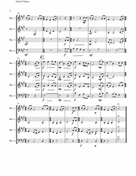 God Of Grace And God Of Laughter For French Horn Quartet Page 2