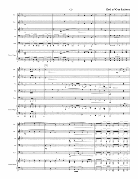 God Of Our Fathers For Brass Quintet Page 2