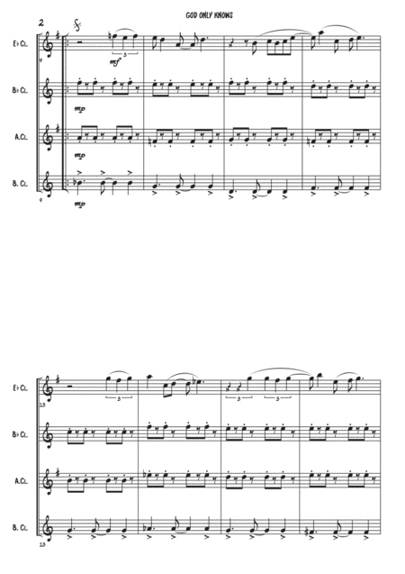 God Only Knows Clarinet Quartet Page 2