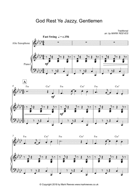 God Rest Ye Jazzy Gentlemen Alto Sax And Piano Page 2