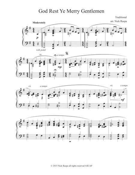 God Rest Ye Merry Gentlemen Advanced Intermediate Piano Page 2