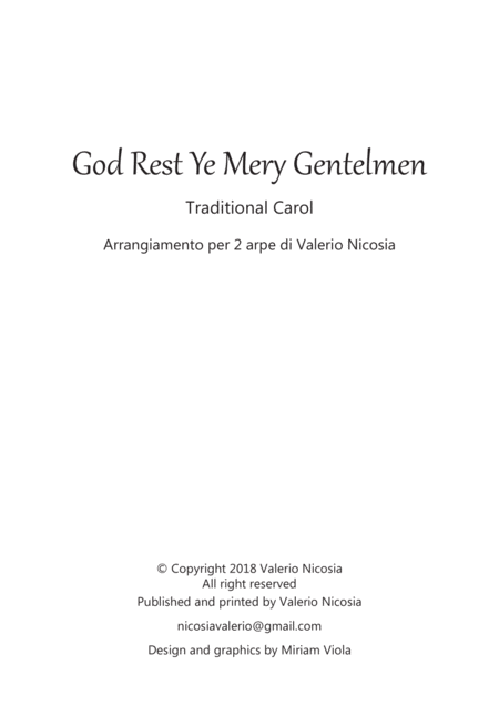 God Rest Ye Merry Gentlemen Arrangement For 2 Harps Valerio Nicosia Page 2