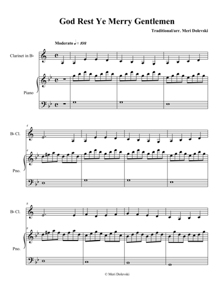 God Rest Ye Merry Gentlemen Clarinet Piano Page 2