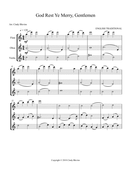 God Rest Ye Merry Gentlemen For Flute Oboe And Violin Page 2