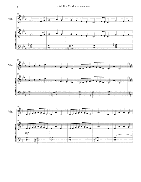 God Rest Ye Merry Gentlemen Piano And Violin Page 2