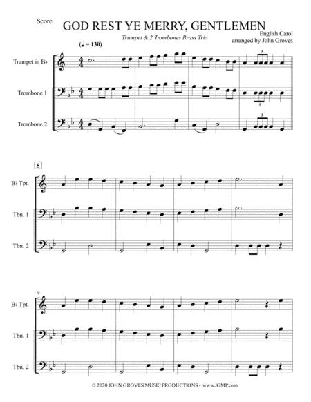 God Rest Ye Merry Gentlemen Trumpet 2 Trombone Brass Trio Page 2