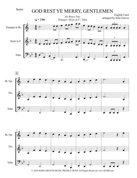 God Rest Ye Merry Gentlemen Trumpet Horn Tuba Brass Trio Page 2